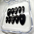 Handmade Black Celestial Butterfly Press-on Nails
